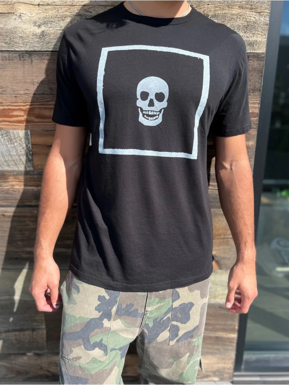 Sport of Kings LA Black Skull Square Graphic Tee